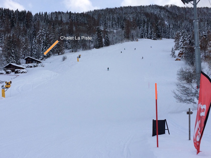 Direkt aan de dalafdaling naar Haute-Nendaz